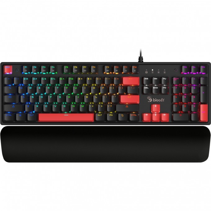 Клавиатура A4TECH BLOODY механическая черный USB FOR GAMER LED подставка для запястий S515R FIRE BLACK Клавиатура A4TECH BLOODY механическая черный USB FOR GAMER LED подставка для запястий S515R FIRE BLACK