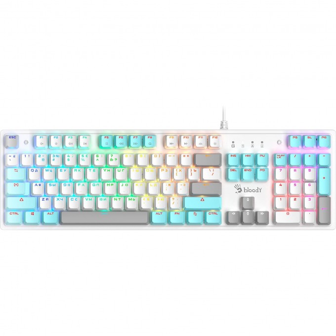 Клавиатура A4TECH BLOODY S510R механическая белый USB for gamer LED () S510R USB ICY WHITE/BLMS RED Клавиатура A4TECH BLOODY S510R механическая белый USB for gamer LED () S510R USB ICY WHITE/BLMS RED