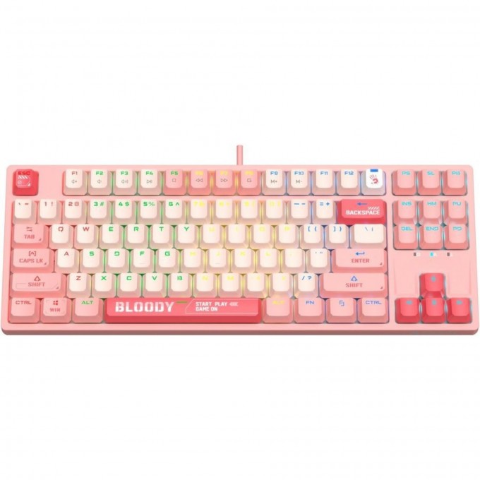 Клавиатура A4TECH BLOODY S87 ENERGY USB FOR GAMER LED механическая розовый S87 USB ENERGY PINK Клавиатура A4TECH BLOODY S87 ENERGY USB FOR GAMER LED механическая розовый S87 USB ENERGY PINK