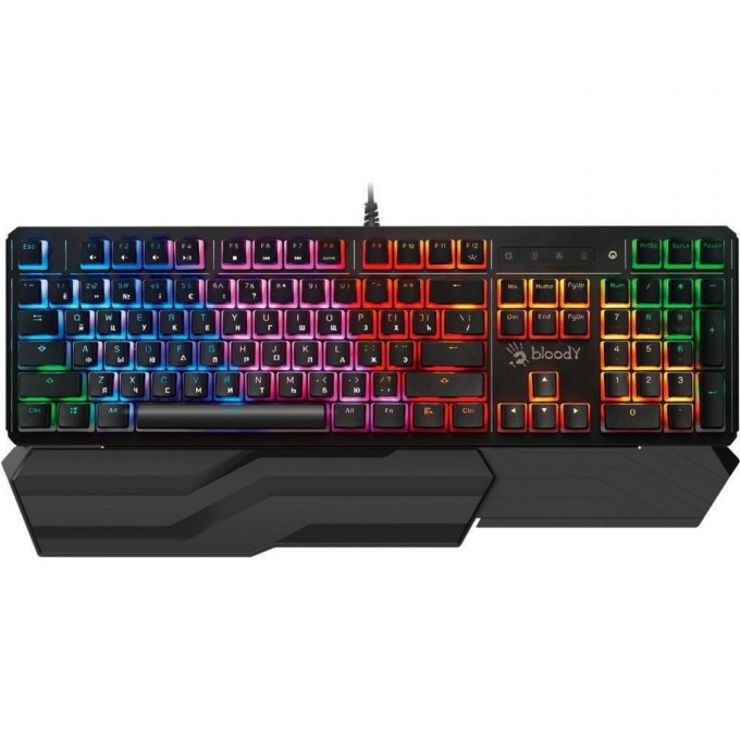 Клавиатура A4TECH BLOODY USB MULTIMEDIA FOR GAMER LED механическая черный, подставка для запястий B975P Клавиатура A4TECH BLOODY USB MULTIMEDIA FOR GAMER LED механическая черный, подставка для запястий B975P